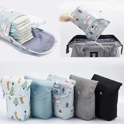 Bolsa de pañales impermeable para bebé con compartimento seco y húmedo