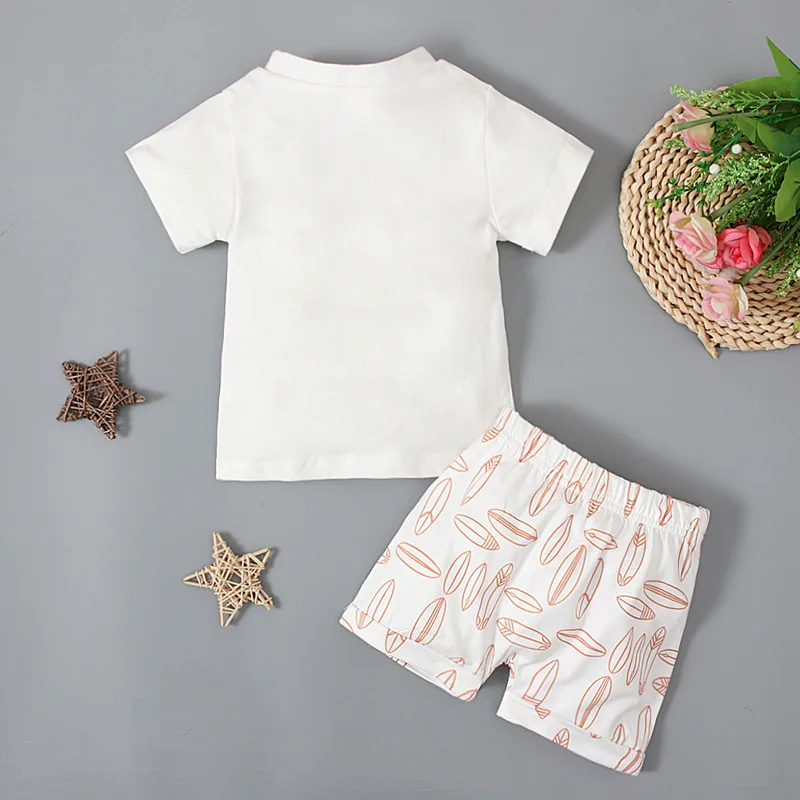 Conjunto bebé verano camiseta y pantalón corto algodón - imagen 4