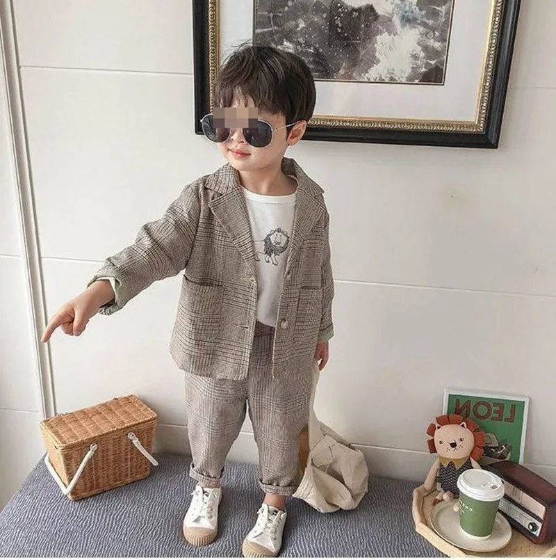 MILANCEL traje a cuadros de primavera para niños – conjunto - imagen 5