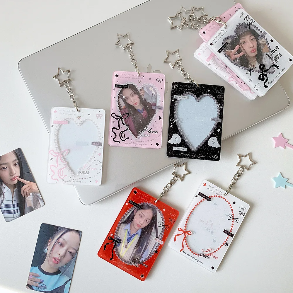 Porta tarjetas infantil con colgante de corazón hueco para fotos