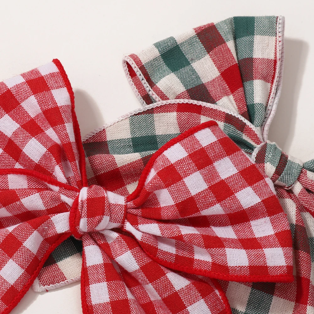 Horquillas con lazos navideños para niñas, pinzas artesanales - imagen 2