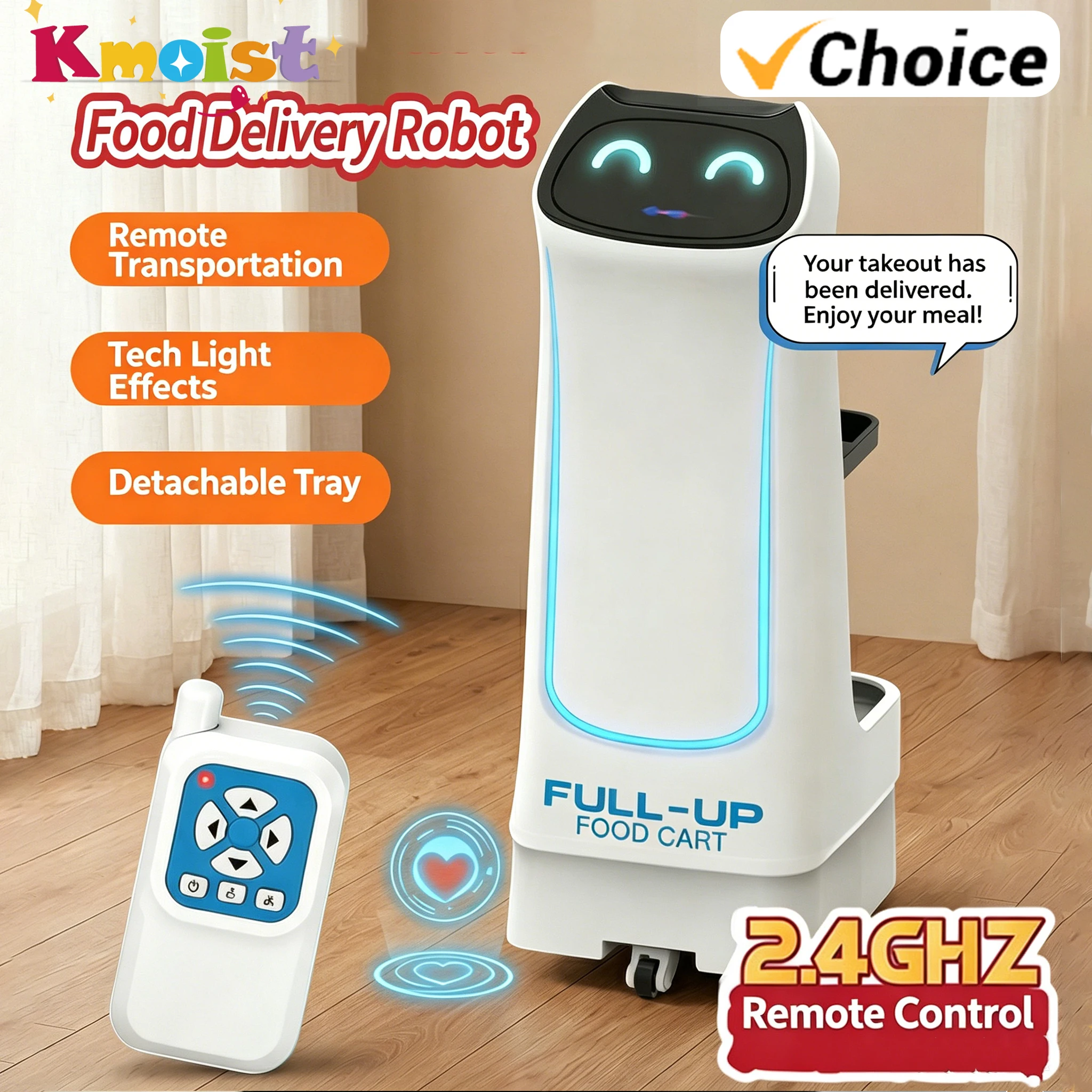 Robot RC de reparto de comida con luces y sonido para niños - imagen 3