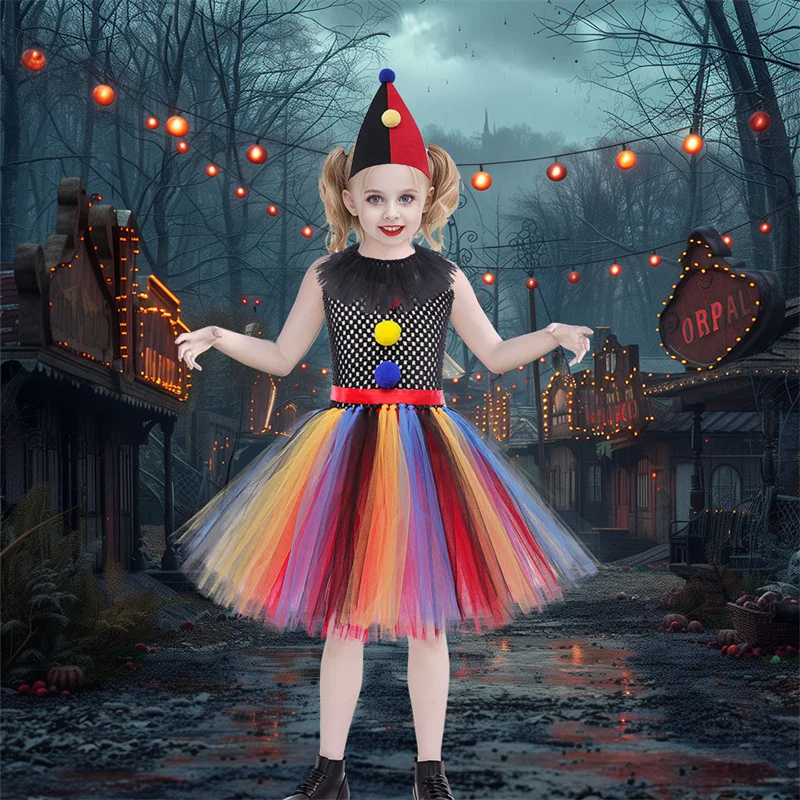Vestido de fiesta infantil con tul para Halloween y cumpleaños - imagen 3