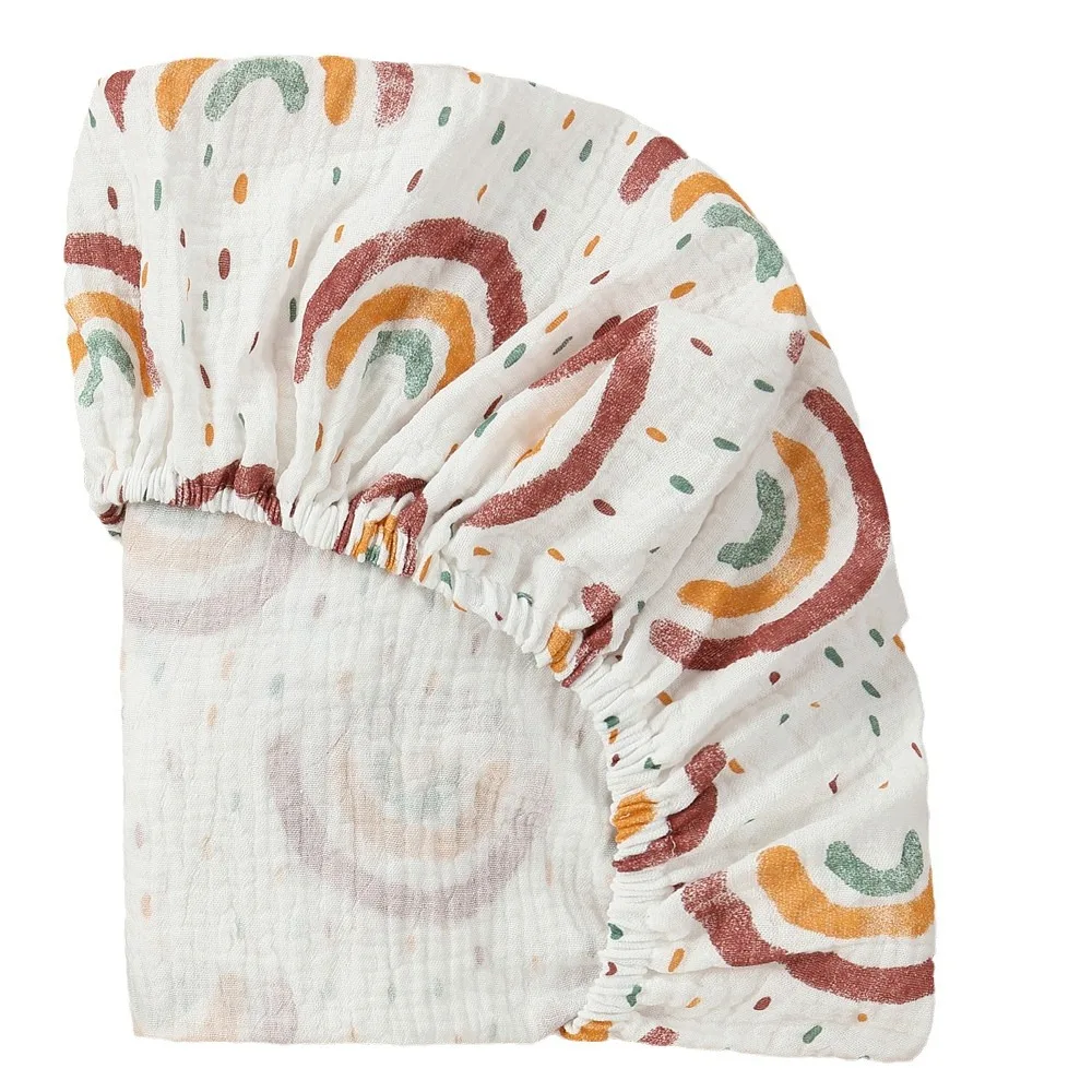Sábana ajustable orgánica para cuna suave estilo boho neutral - imagen 4