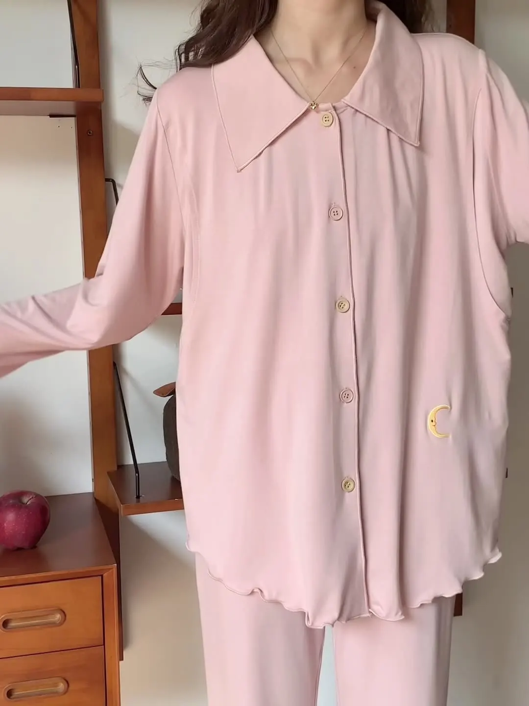 Pijama de lactancia manga larga para embarazo y posparto - imagen 3
