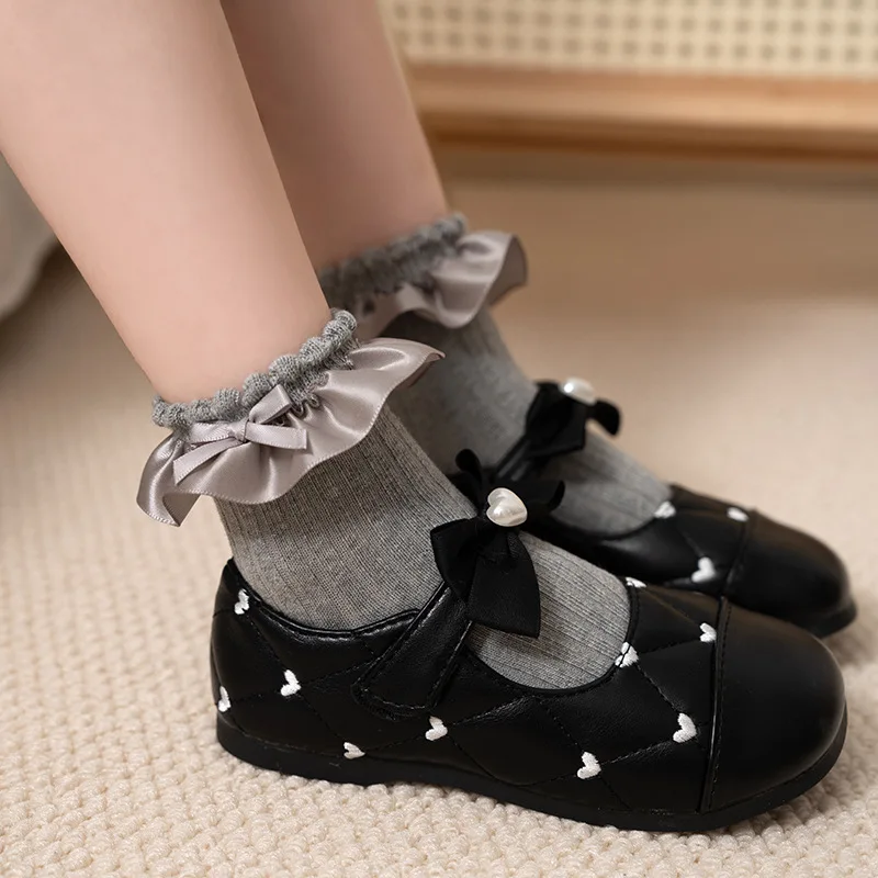 Calcetines de algodón suave con encaje para uniforme escolar de niña - imagen 2