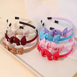 Diadema de pelo con mariposa y perlas para niñas