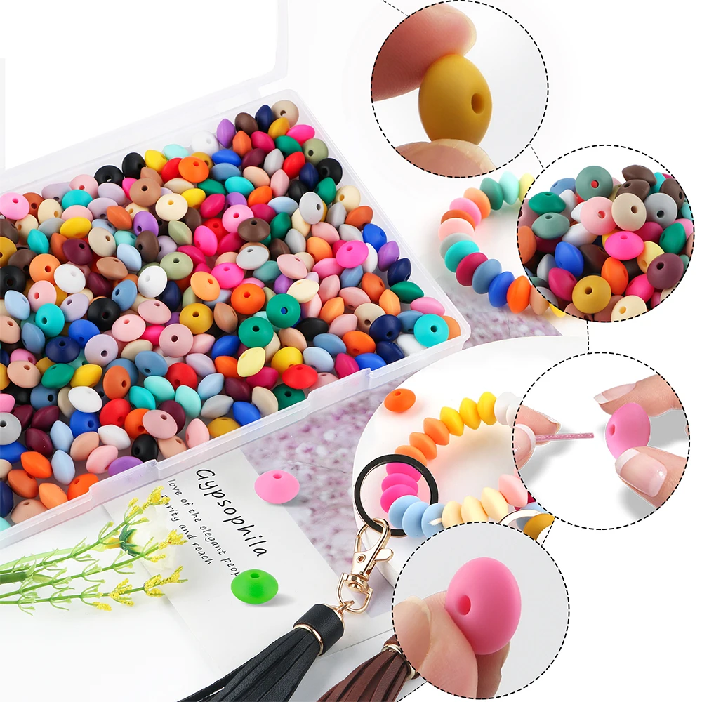 Cuentas lenteja de silicona para pulseras y collares infantiles - imagen 2