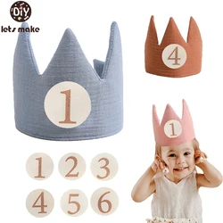 Gorro de bebé algodón con corona dibujos recién nacido