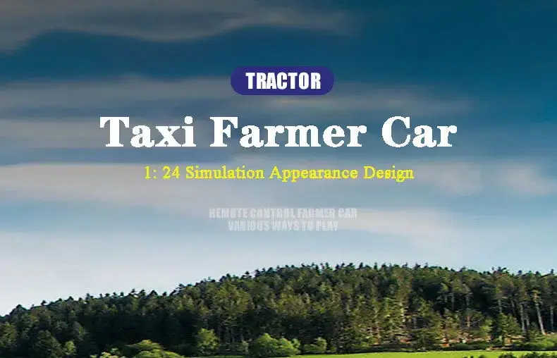 Tractor agrícola de juguete con remolque en escala 1:24