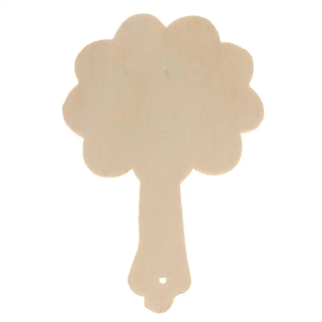 Espejo de mano de madera blanco para manualidades infantiles - imagen 3