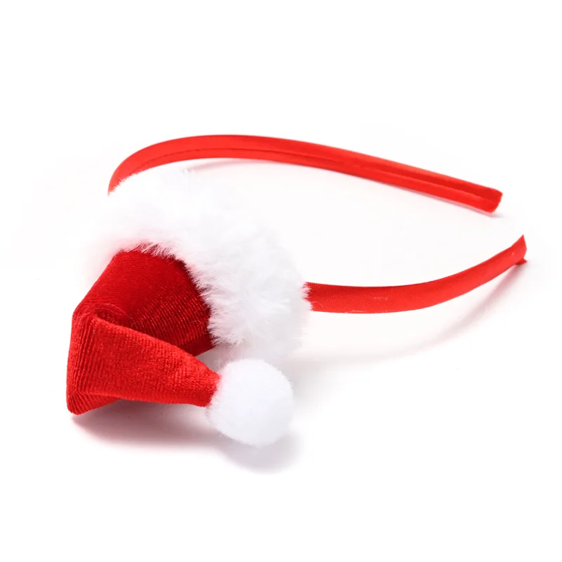 Diadema navideña de terciopelo rojo con forma árbol - imagen 4