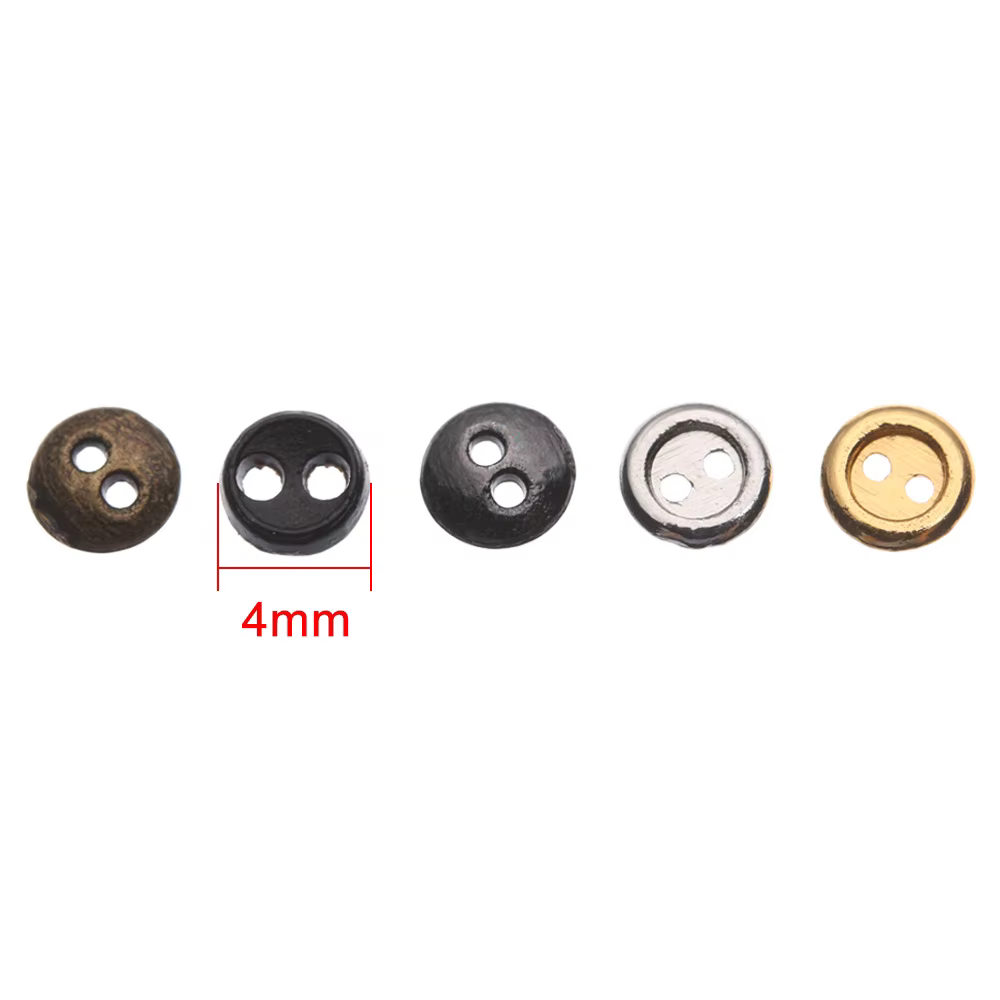 Botones de metal dorados y plateados para muñecas