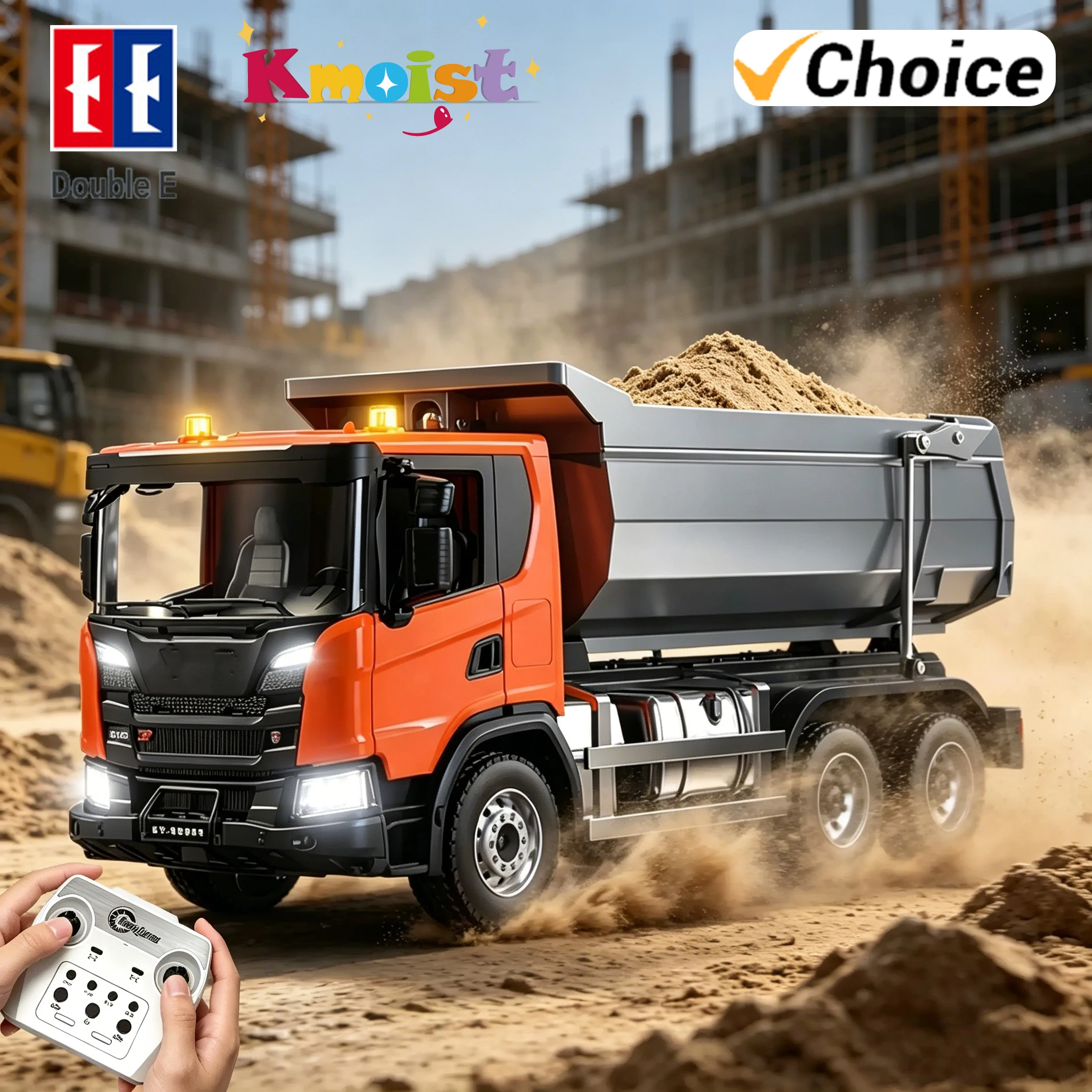 Camión RC tractor con vibración para niños, coche de control remoto - imagen 5