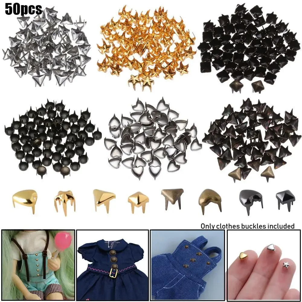 Hebillas de metal para zapatos de muñeca – mini estrella y corazón - imagen 3