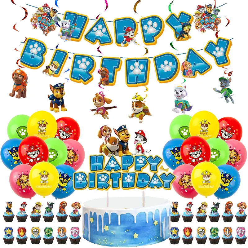 Set de vajilla Paw Patrol para cumpleaños con decoración de fiesta - imagen 4