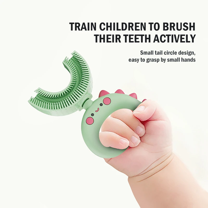 Cepillo dental infantil de silicona en forma U - imagen 4