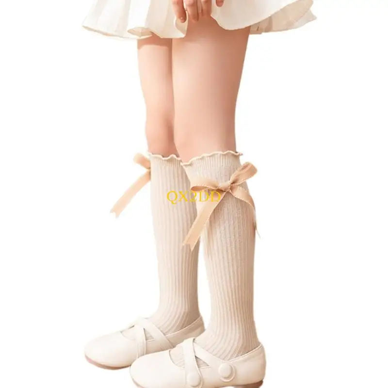 Calcetines hasta la rodilla con lazo y cubre-bota para bebé - imagen 5