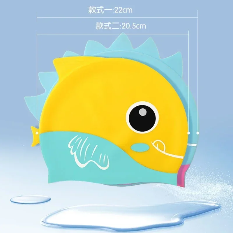 Gorro de natación silicona forma tiburón – protege orejas bebés niños - imagen 5