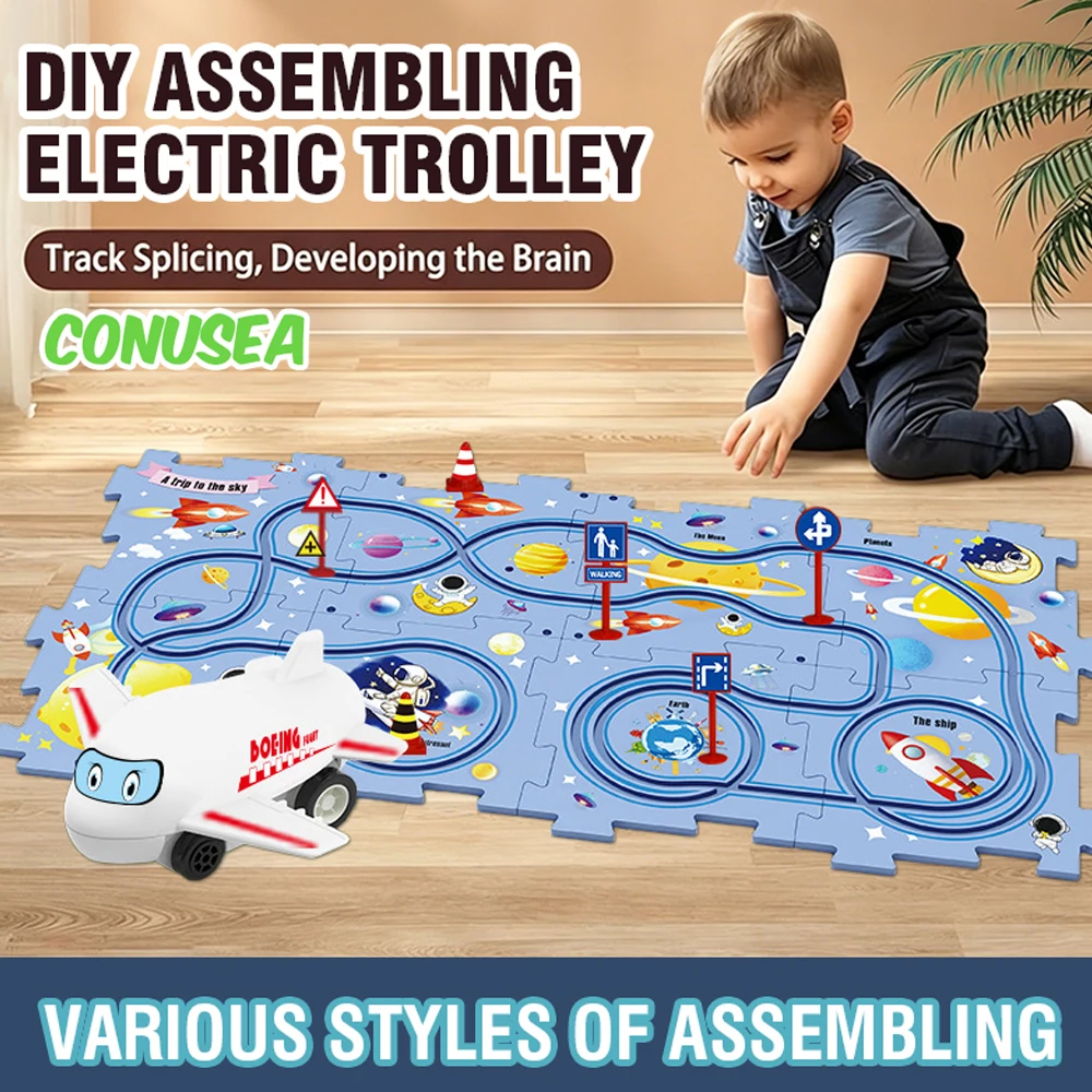 Tren eléctrico de raíles automáticos para niños con ensamblaje - imagen 5