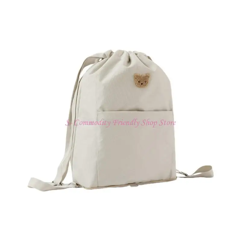 Mochila cambiador con cordón de gran capacidad y organizador - imagen 2