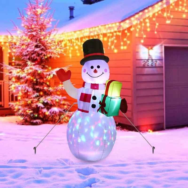 Muñeco de nieve inflable Navidad LED para jardín exterior