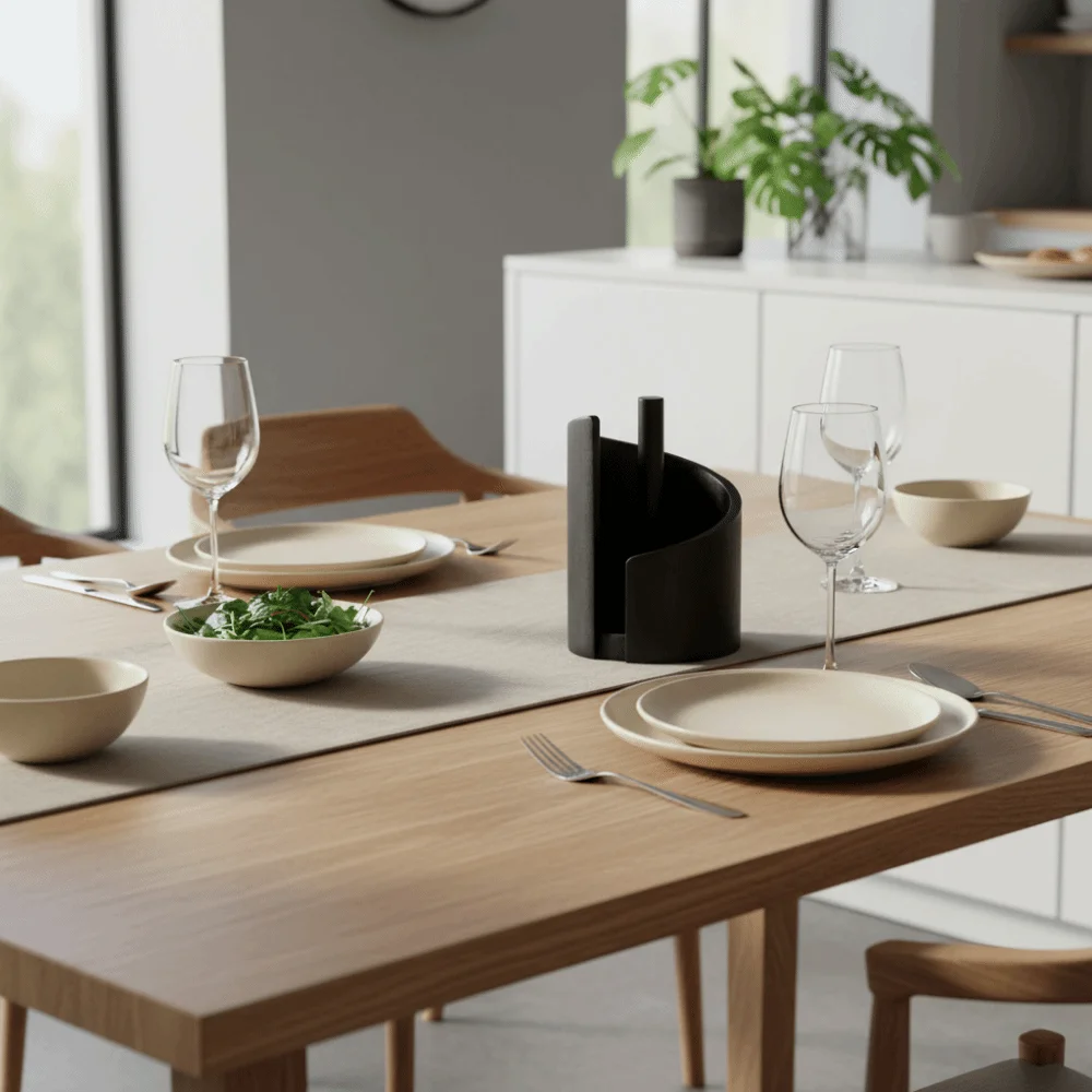 Portarrollos de papel de cocina de madera con base independiente