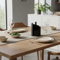 Portarrollos de papel de cocina de madera con base independiente