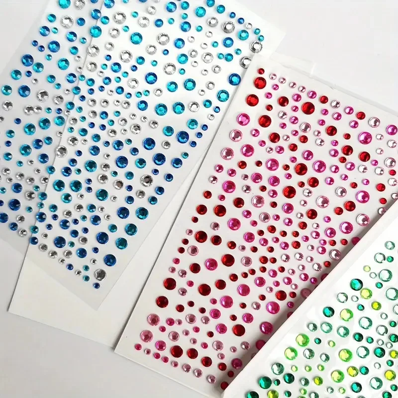 Hoja de pegatinas de diamantes acrílicos mini gemas para manualidades - imagen 3