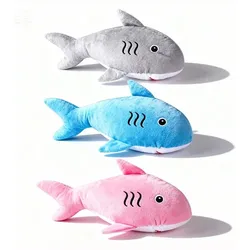 Juguete de peluche con sonido tiburón para perros interactivo