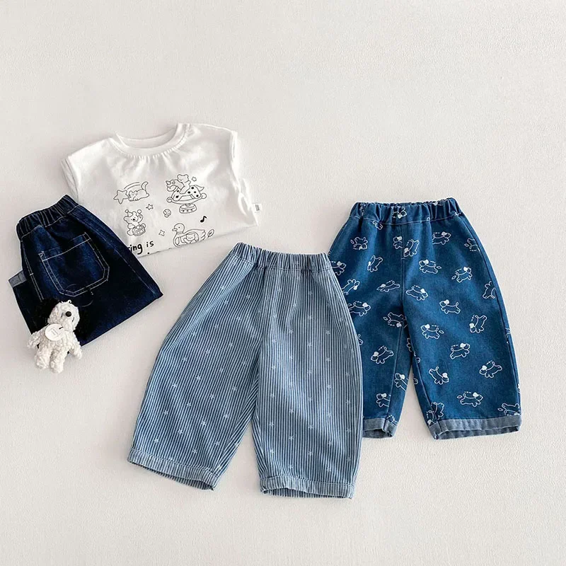 MILANCEL pantalones vaqueros de primavera para niños con cachorros