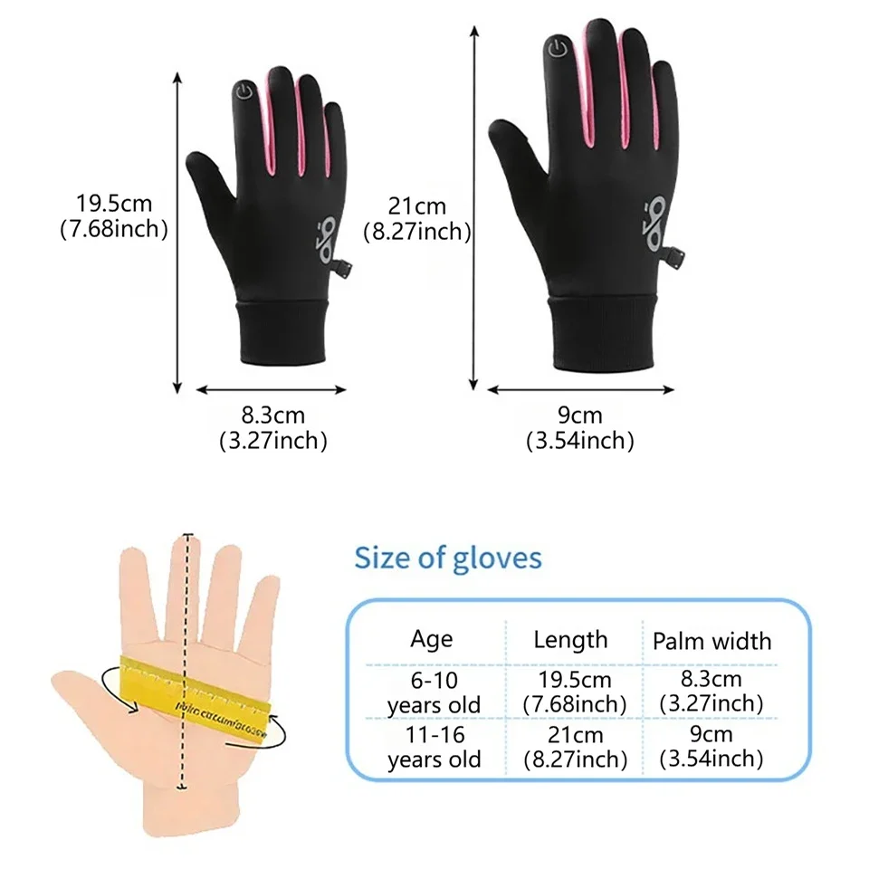 Guantes de invierno para niños y niñas con pantalla táctil forro polar - imagen 5
