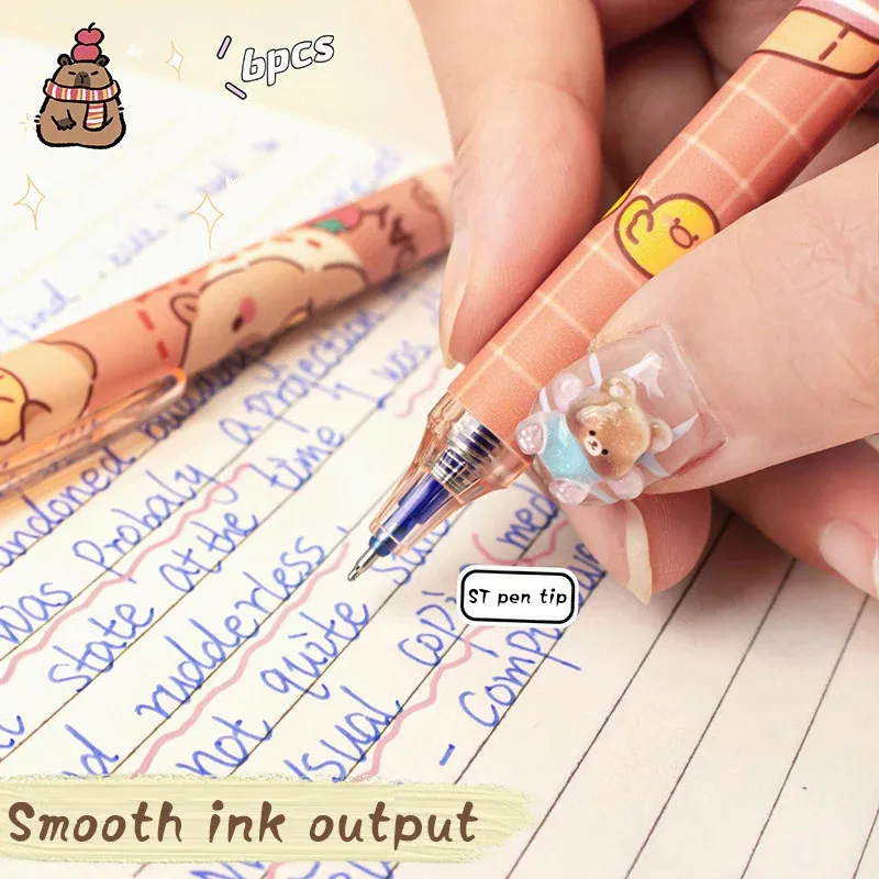Bolígrafos de gel Capybara de secado rápido – Estilo kawaii borrable - imagen 3