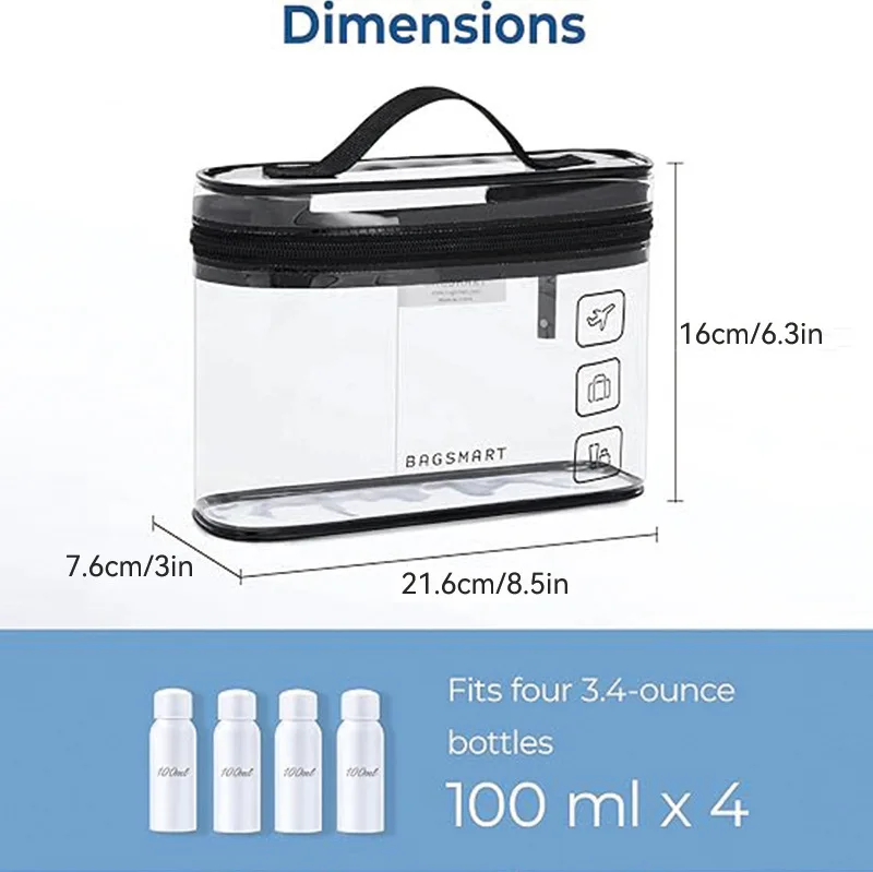 Bolsa de almacenamiento transparente de PVC para cosméticos