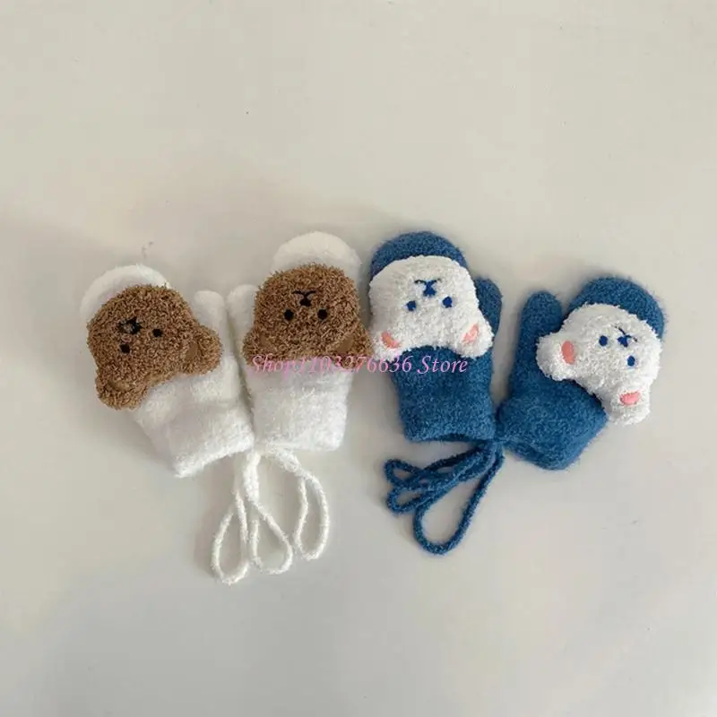 Manoplas de esquí forradas con oso para niños - imagen 5