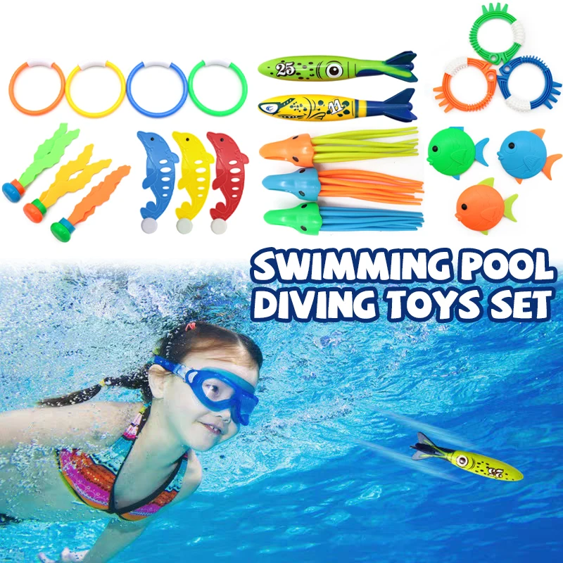 Juguetes de buceo acuáticos para piscina: anillo y varita - imagen 3