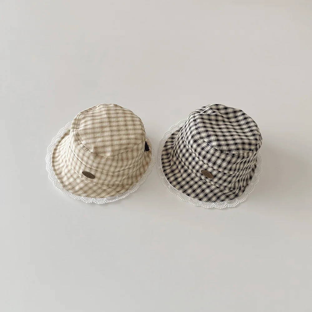 Sombrero frontal cuadros bebé