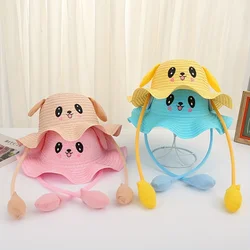 Sombrero infantil de conejo con orejas móviles y ala ancha