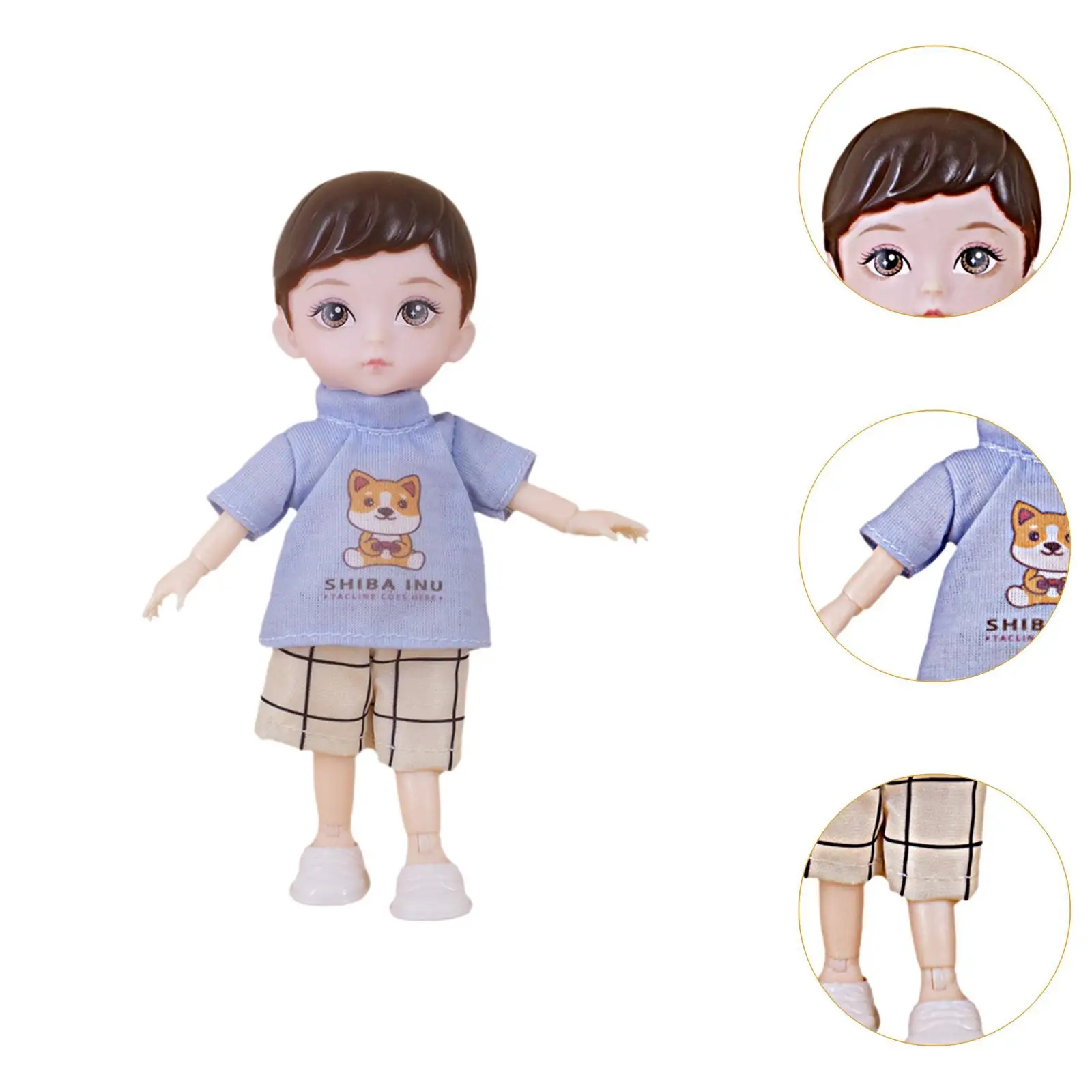 Muñeca articulada de niño con pelo corto y ojos marrones - imagen 4