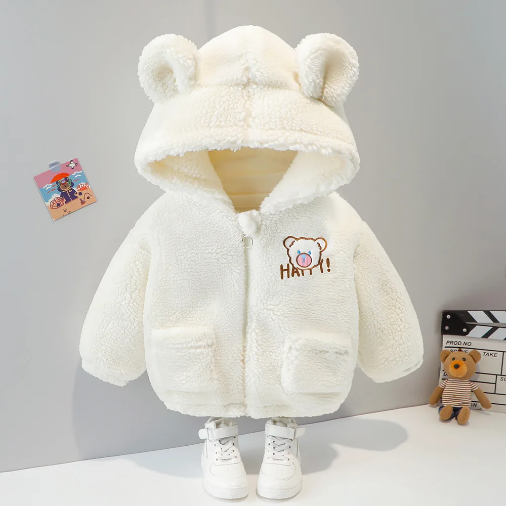 Abrigo de invierno con capucha de lana para bebé unisex - imagen 2