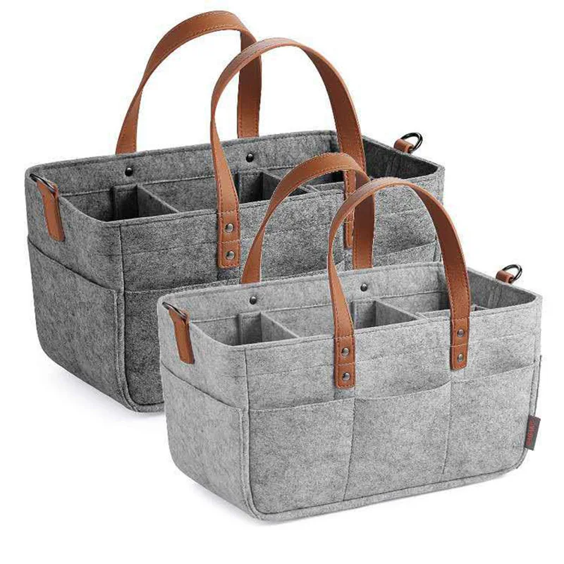 Bolsa de pañales de fieltro para cambiador con asa – Organizador - imagen 4