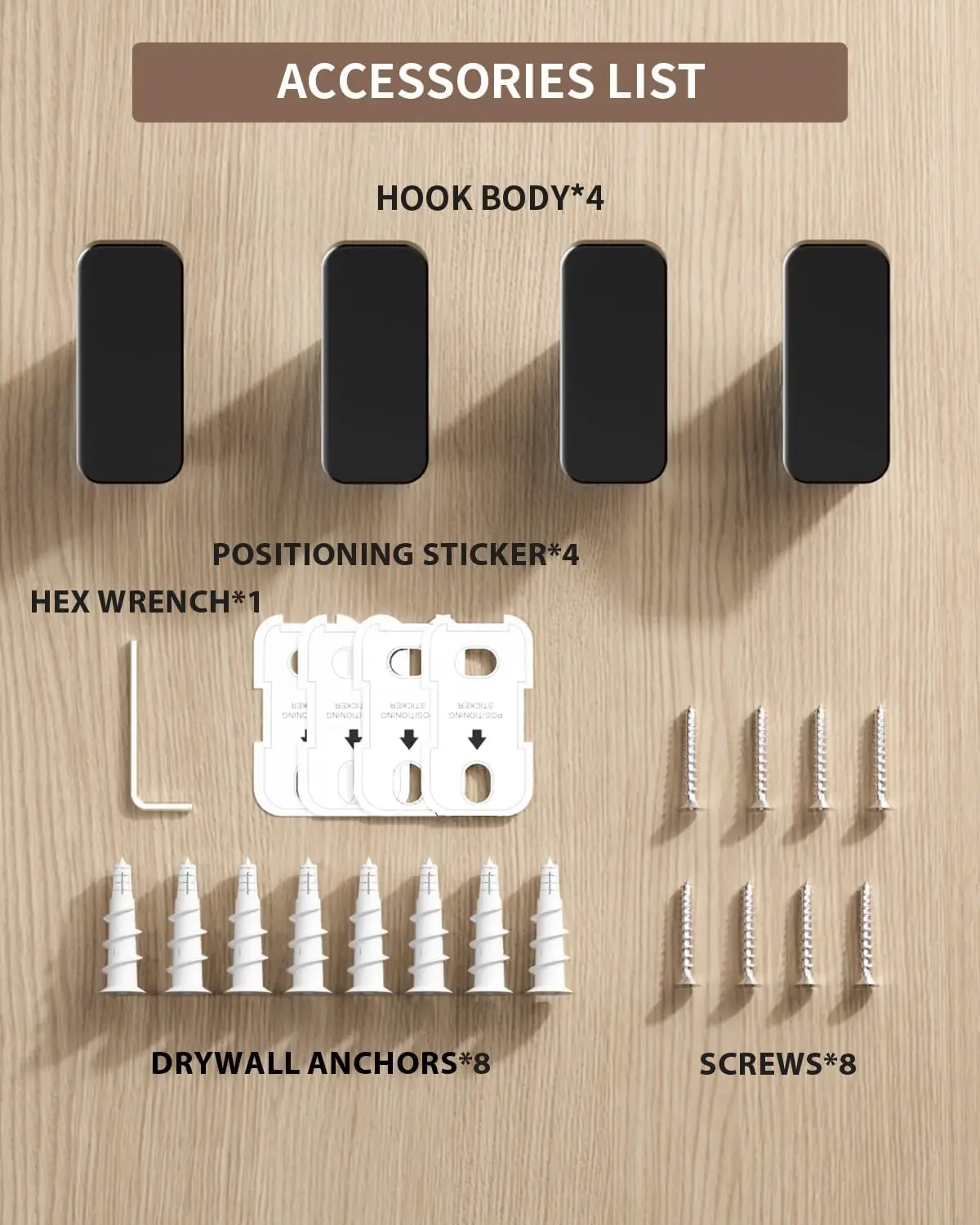 Ganchos de pared negros mate resistentes para colgar en casa - imagen 4