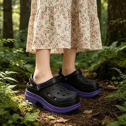 Zuecos de plataforma de verano para mujer, sandalias confort