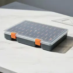 Estuche transparente rígido para minifiguras con espuma protectora