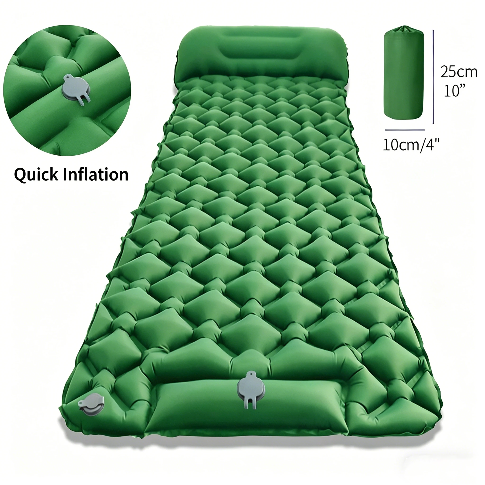 Colchón inflable ultraligero para acampada con almohada - imagen 2