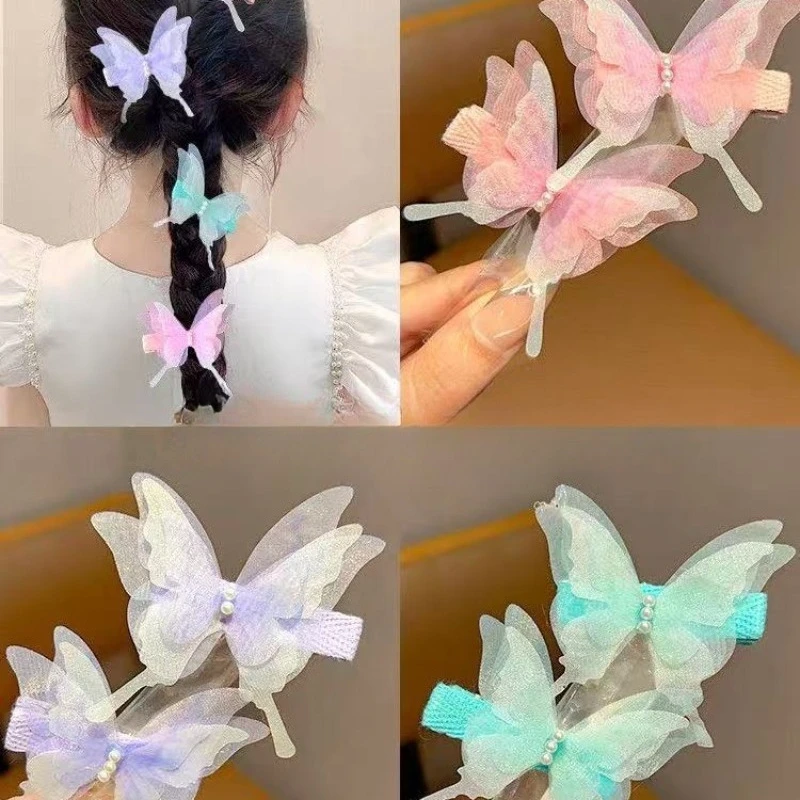 Horquilla mariposa para niñas con clip lateral suave de flequillo - imagen 2