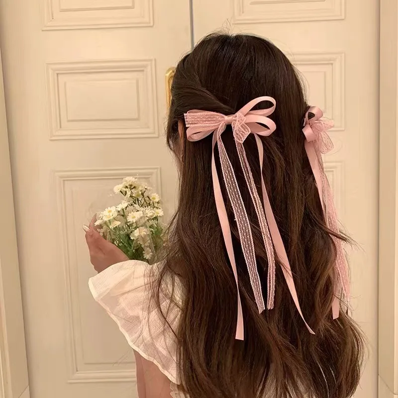 Pinzas de encaje con lazo para niña – Set sweet charm - imagen 2