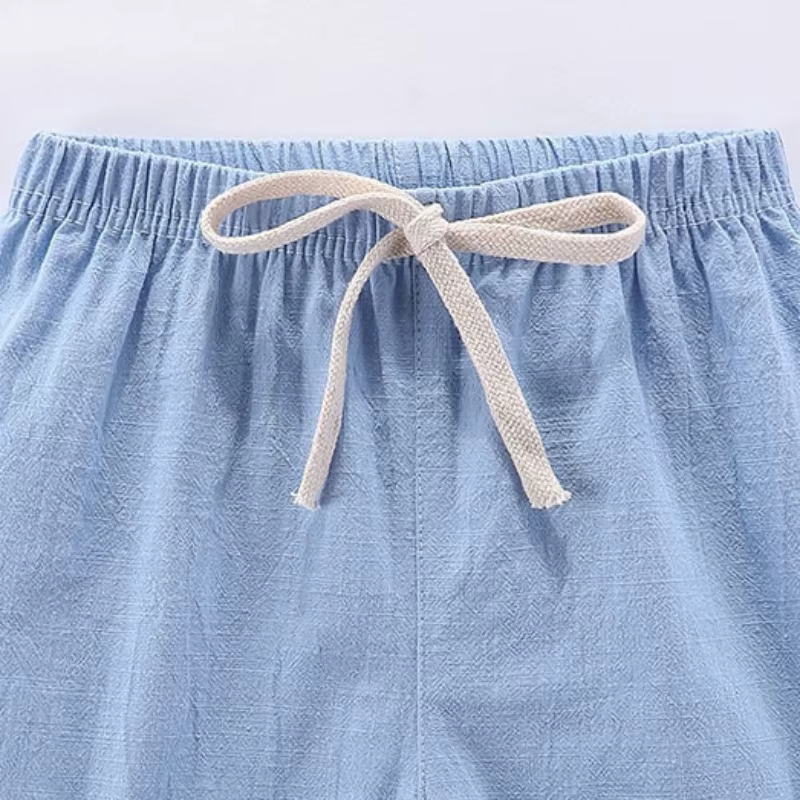 Pantalones cortos para niño de algodón y lino – Cintura elástica - imagen 5