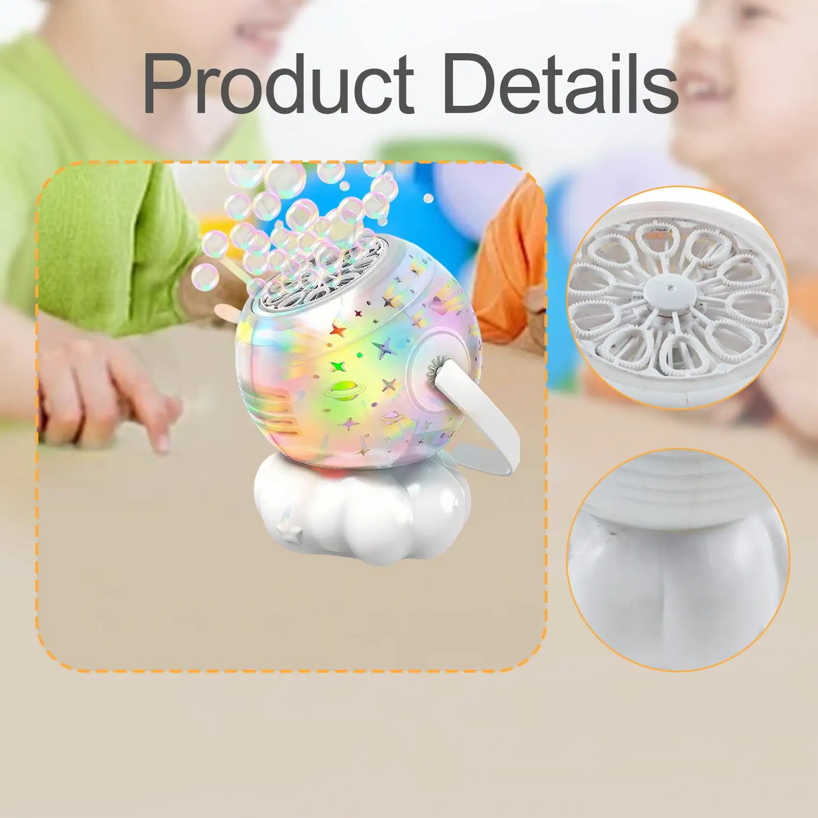 Máquina de burbujas recargable LED multicolor para fiestas infantiles - imagen 4