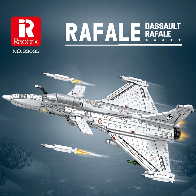 Set de construcción Rafale – avión militar infantil para montar